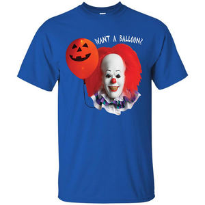 Halloween T-shirt Want A Balloon T-shirt