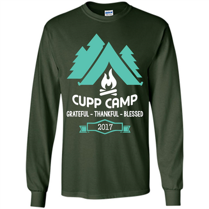 Camping T-shirt Cupp Camp Grateful - Thankful - Blessed 2017 Forest Green