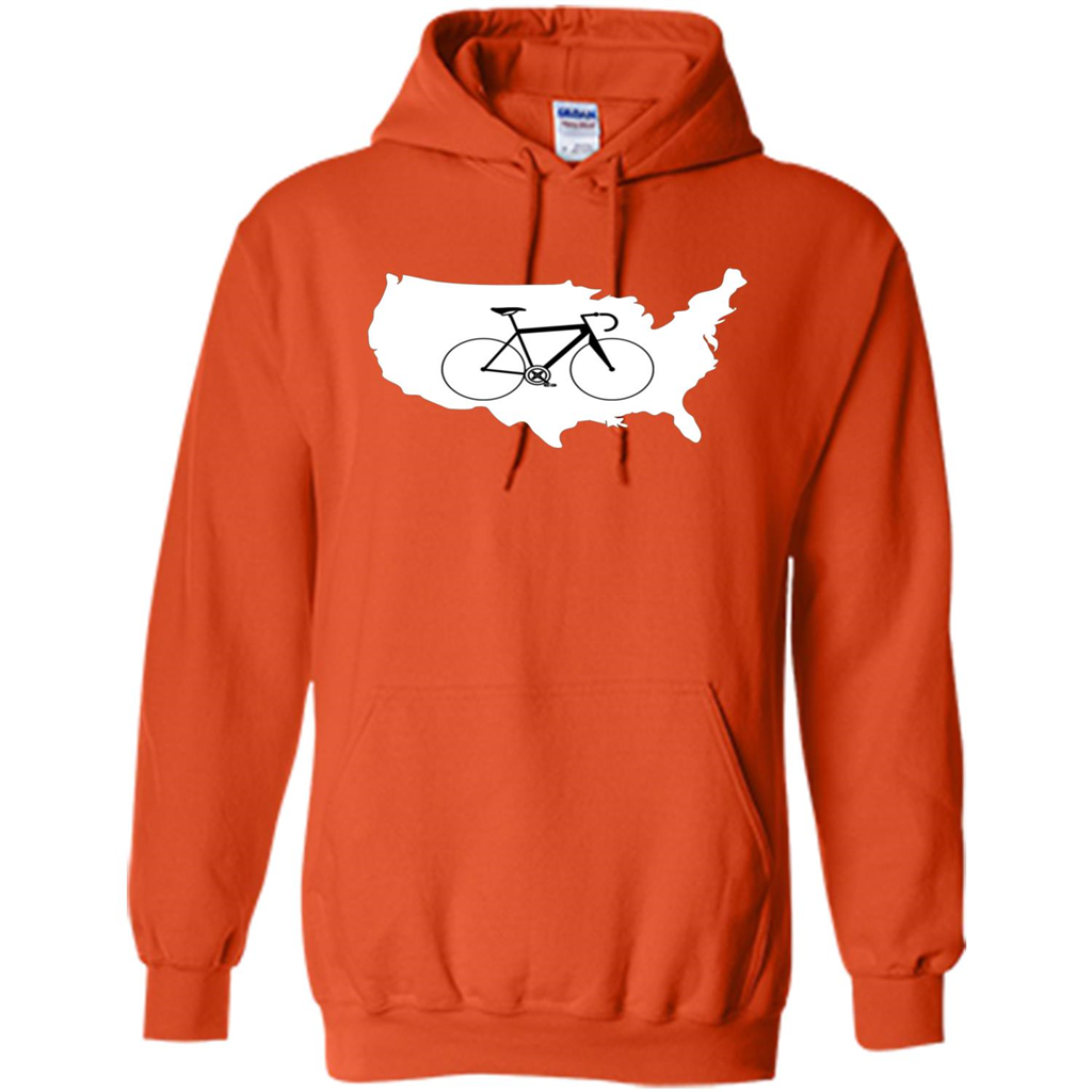 Bicycle America T-shirt USA States Road Bike Orange