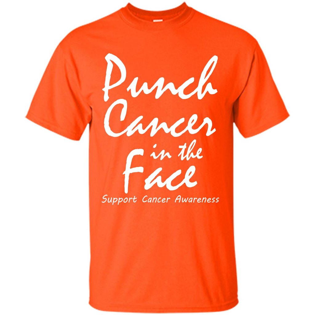 Support Cancer Awareness In The Face T-shirt Orange