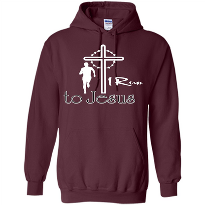 Christian T-shirt I Run To Jesus T-shirt Maroon