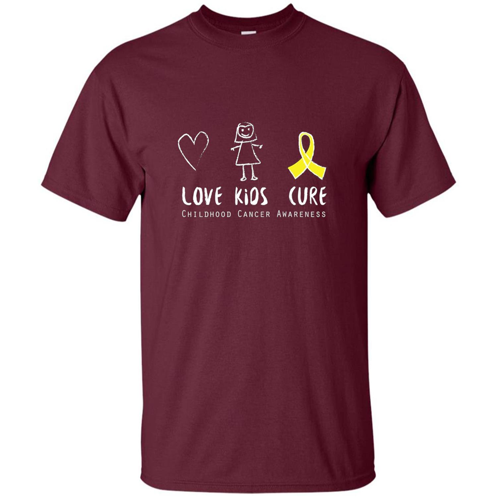Love Kids Cure Childhood Cancer Awareness T-shirt Maroon