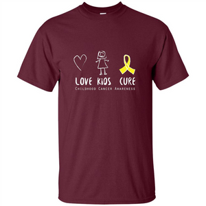 Love Kids Cure Childhood Cancer Awareness T-shirt