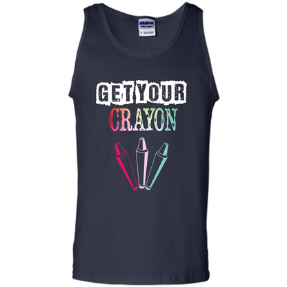 Teacher Lover T-shirt Get Your Crayon Navy