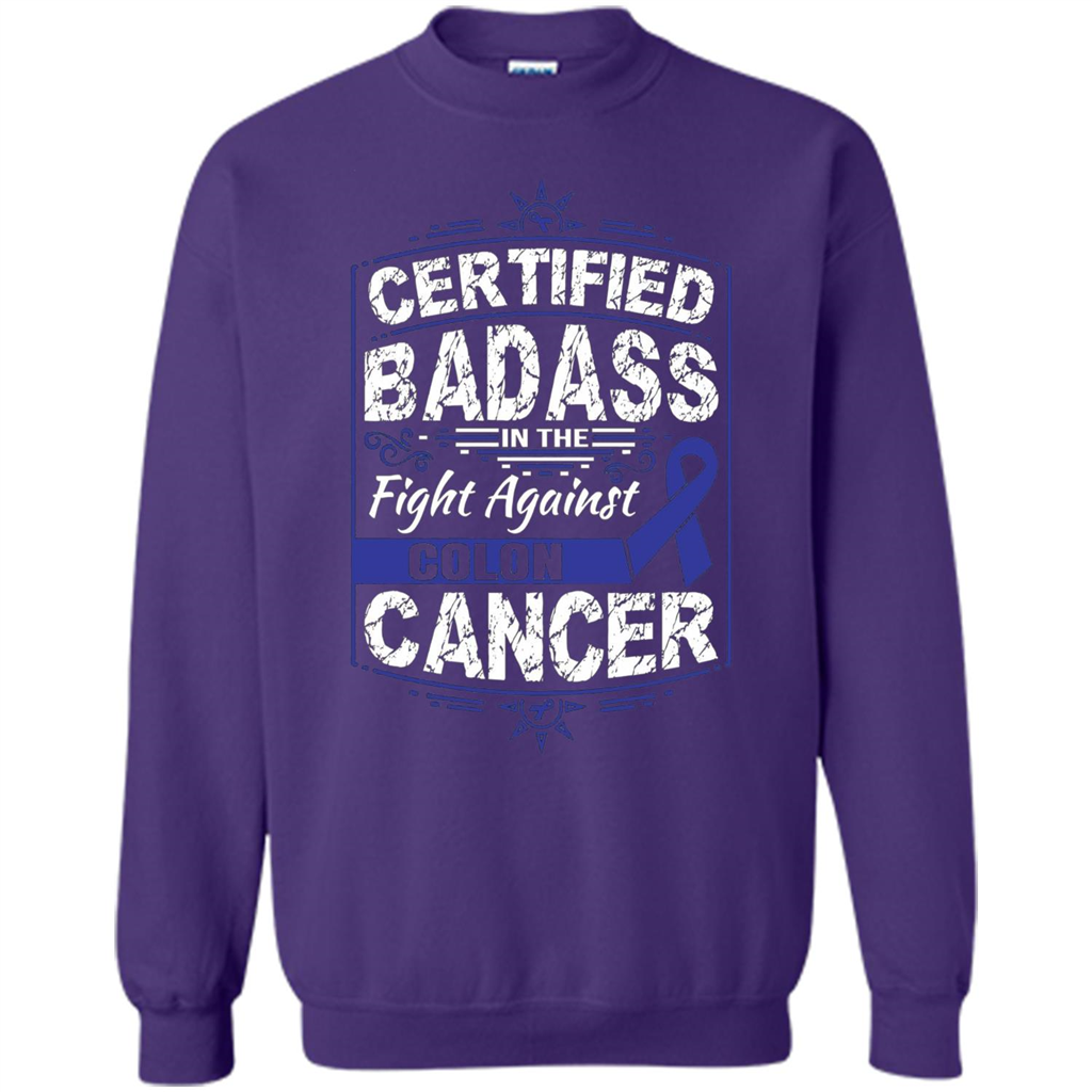 Certified Badass In The Fight Against Colon Cancer T-Shirt Purple