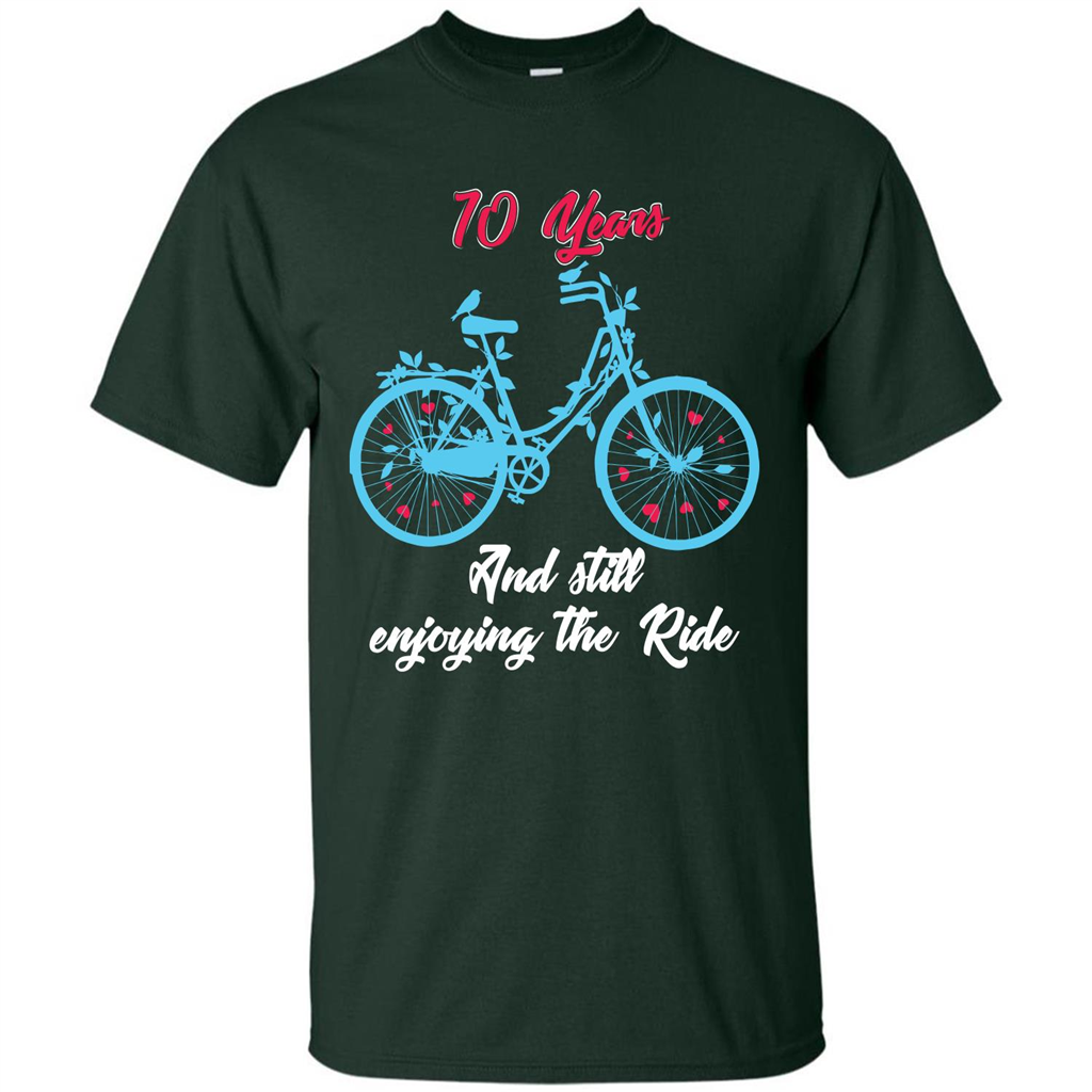 Anniversary T-shirt 10 Years And Still Enjoying The Ride Forest Green