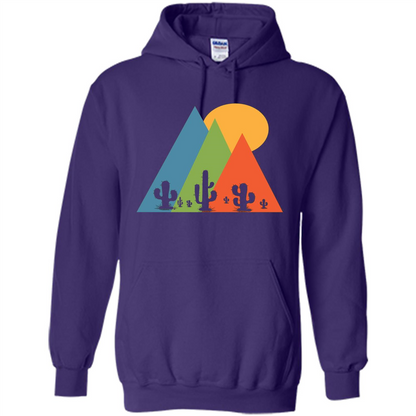 Cactus, Mountain and Sun T-shirt Purple