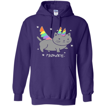 Funny Meowgical Cat Unicorn T-shirt For Cat Lover Purple