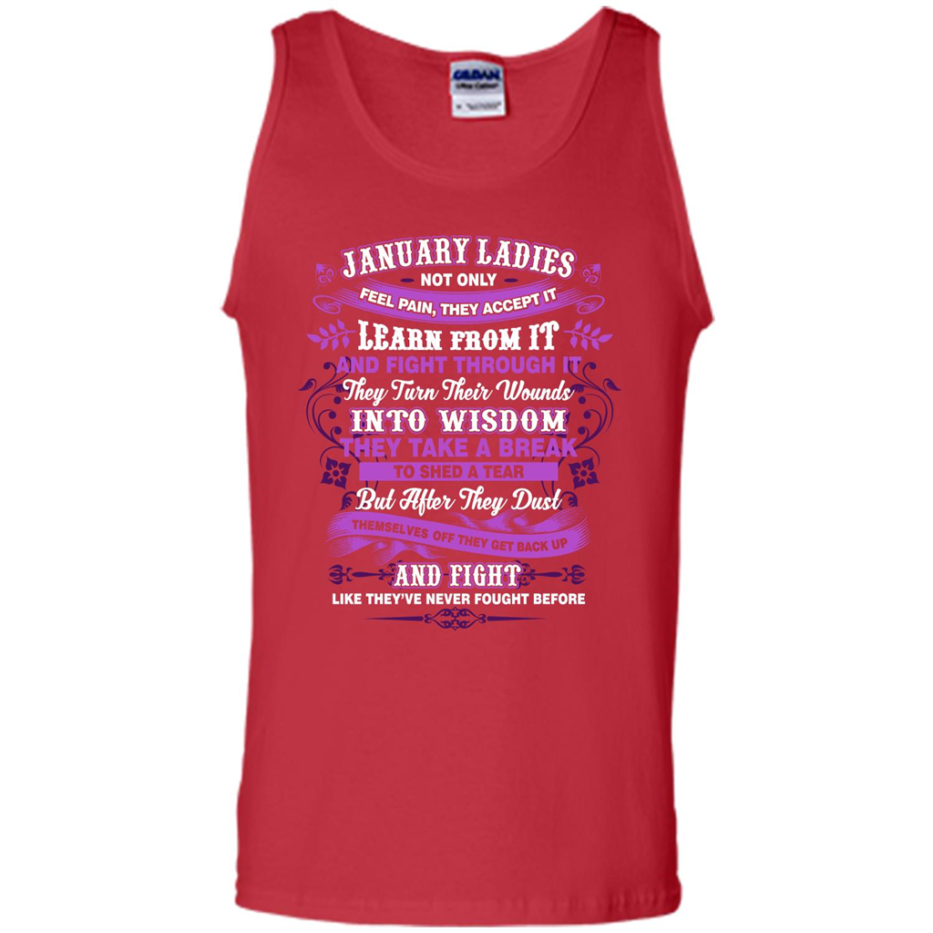 January Ladies T-shirt January Lady Facts Red