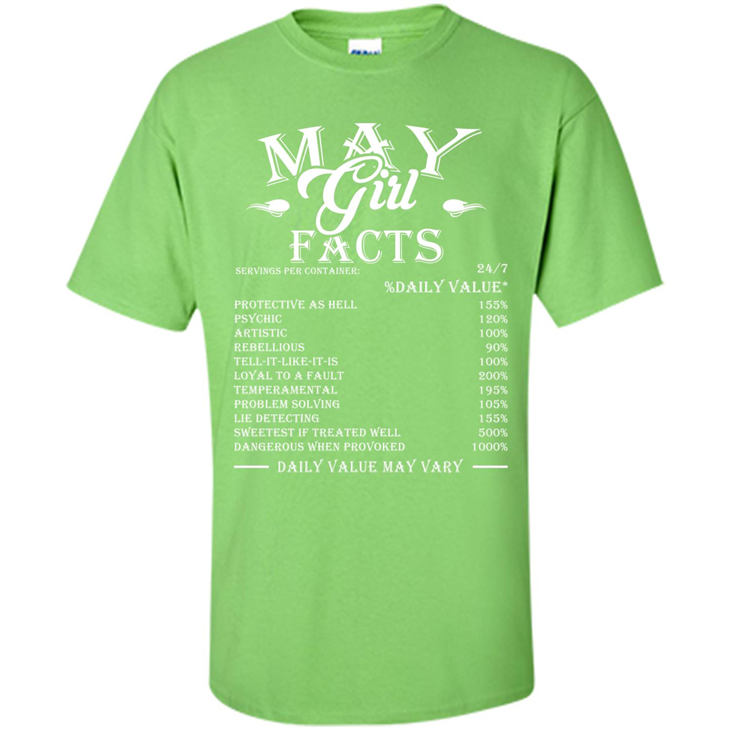 May Girl Facts T-shirt Lime