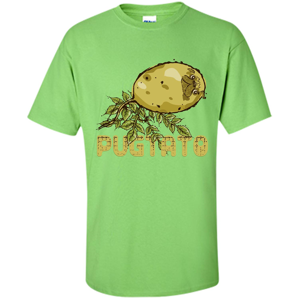 Pug Love Pug And Potato T-shirt Lime