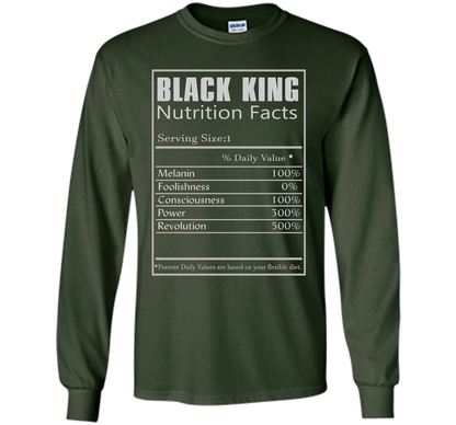 Black King Nutrition Facts T-shirt