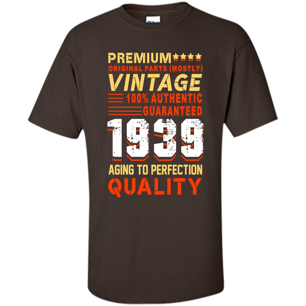 Funny Birthday T-shirt Vintage 1939 Dark Chocolate