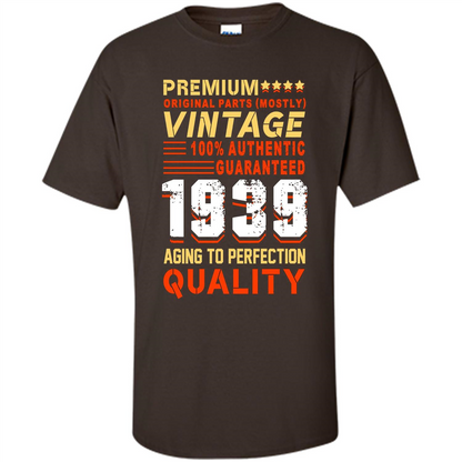 Funny Birthday T-shirt Vintage 1939 Dark Chocolate