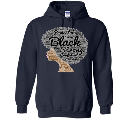 Afro Word Art Natural Hair T-Shirt for Black Women shirt Navy