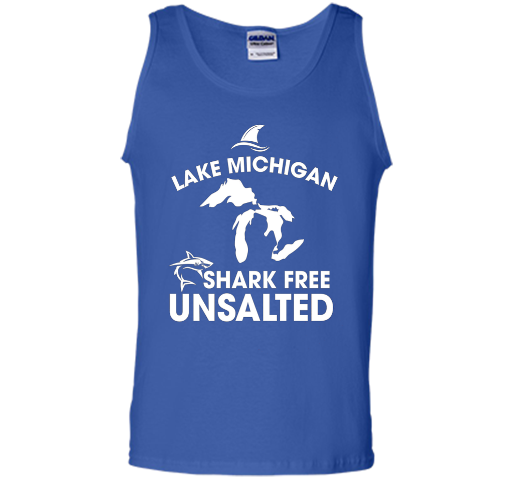 Lake Michigan T-Shirt Unsalted Shark Free Great Lakes T-shirt Royal