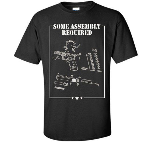 SOME ASSEMBLY REQUIRED SHOOTING RANGE T SHIRT shirt Black