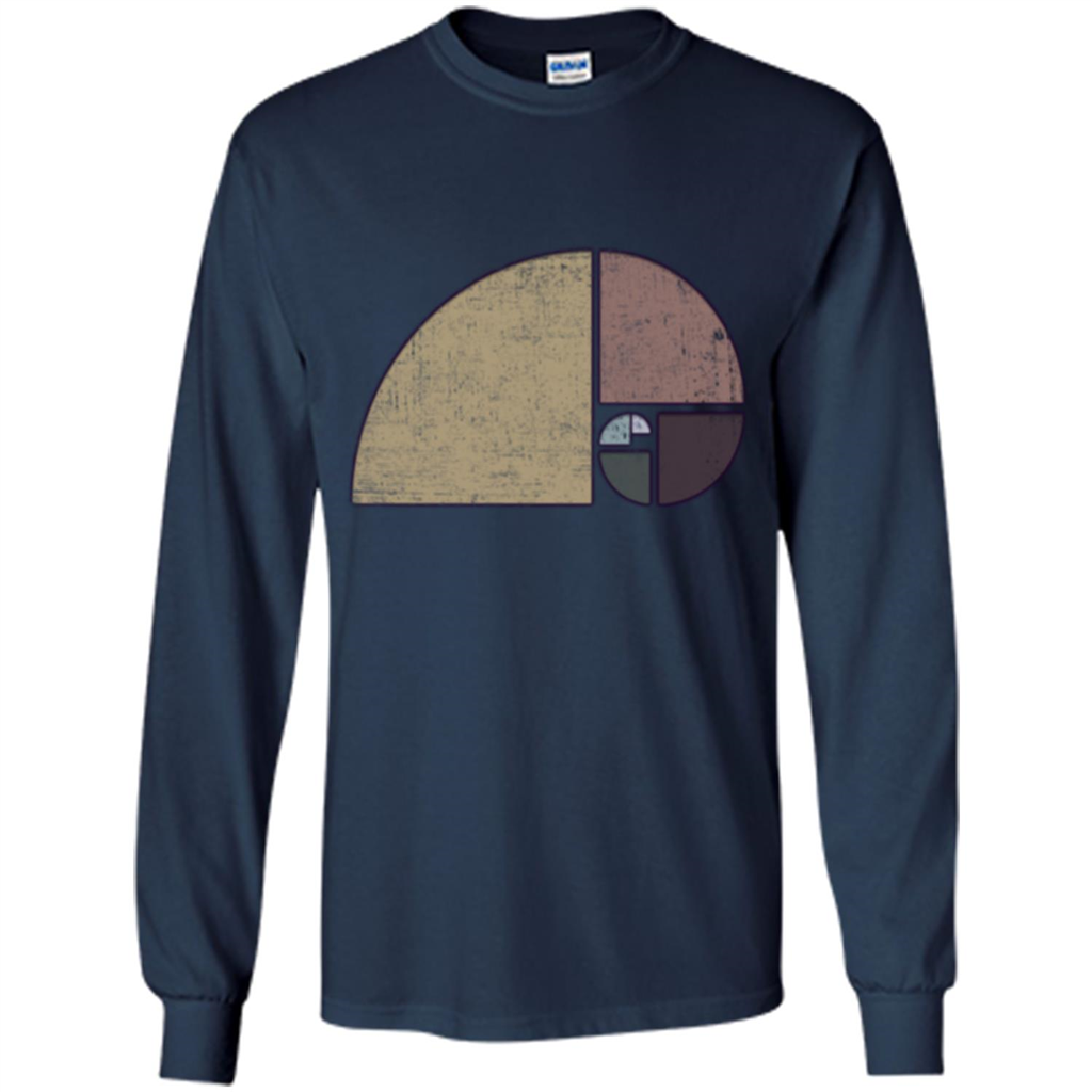 Distressed Geometric Fibonacci Spiral T-sihrt Navy