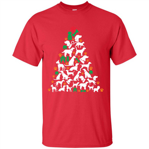 Christmas T-shirt Dog Lover Person Christmas Tree T-shirt