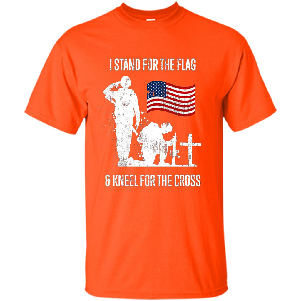 I Stand For The Flag And Kneel For The Cross T-shirt Orange