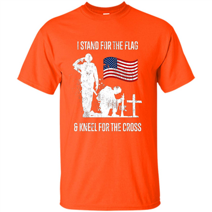 I Stand For The Flag And Kneel For The Cross T-shirt Orange