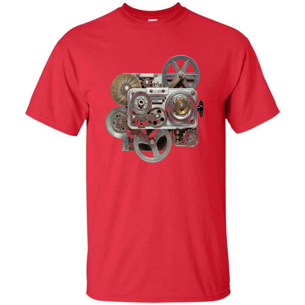 Steampunk Mechanical Gears T-Shirt Red