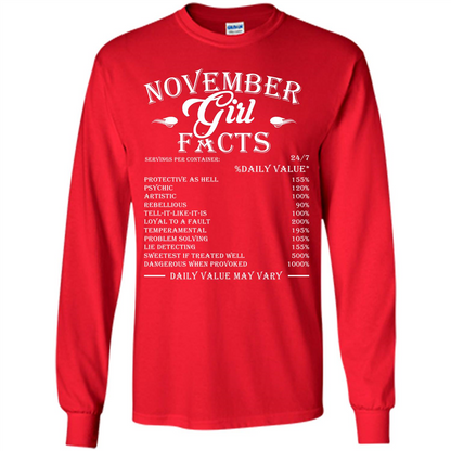November Girl Facts T-shirt Red