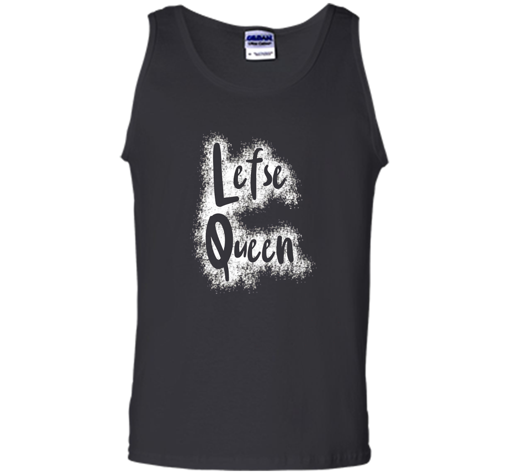 Lefse Queen Written in Flour Funny Norwegian T-shirt Black S