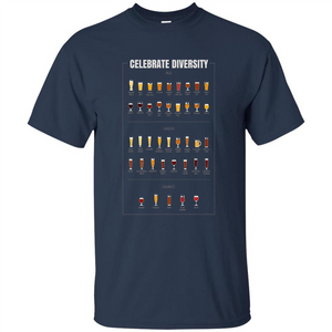 Celebrate Diversity Beer Glasses T-shirt