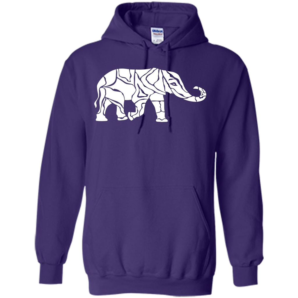Elephant T-shirt Abstract Elephant Design T-Shirt Purple