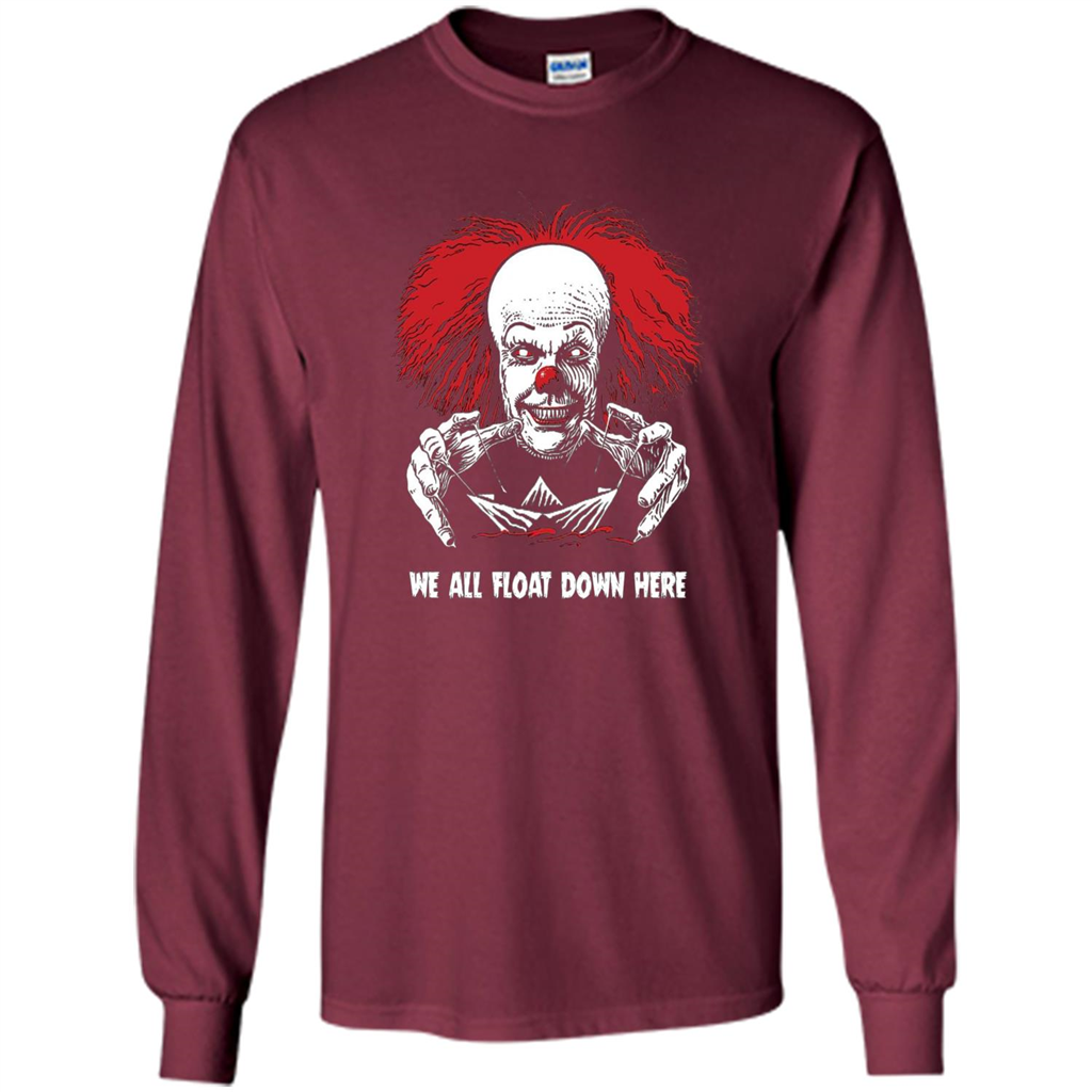 Red Balloon We All Float Down Here T-shirt Horror Halloween T-shirt Maroon