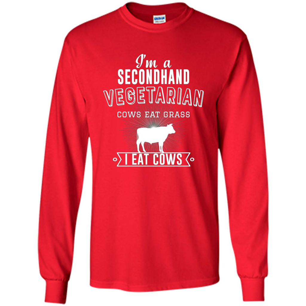 Secondhand Vegetarian T-shirt Funny Vegetarian T-shirt Red