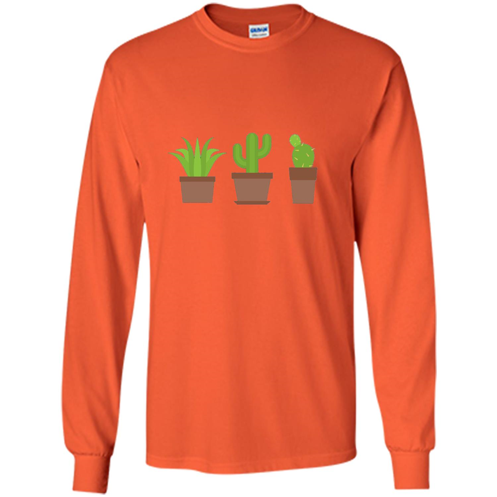 Cactus Plant Pot Succulent T-shirt Orange