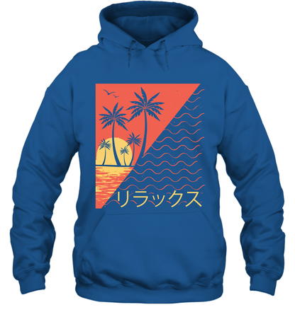 Japan Poster Like Sunset Wave Cool Vibe Shirt Hoodie Hoodie Royal