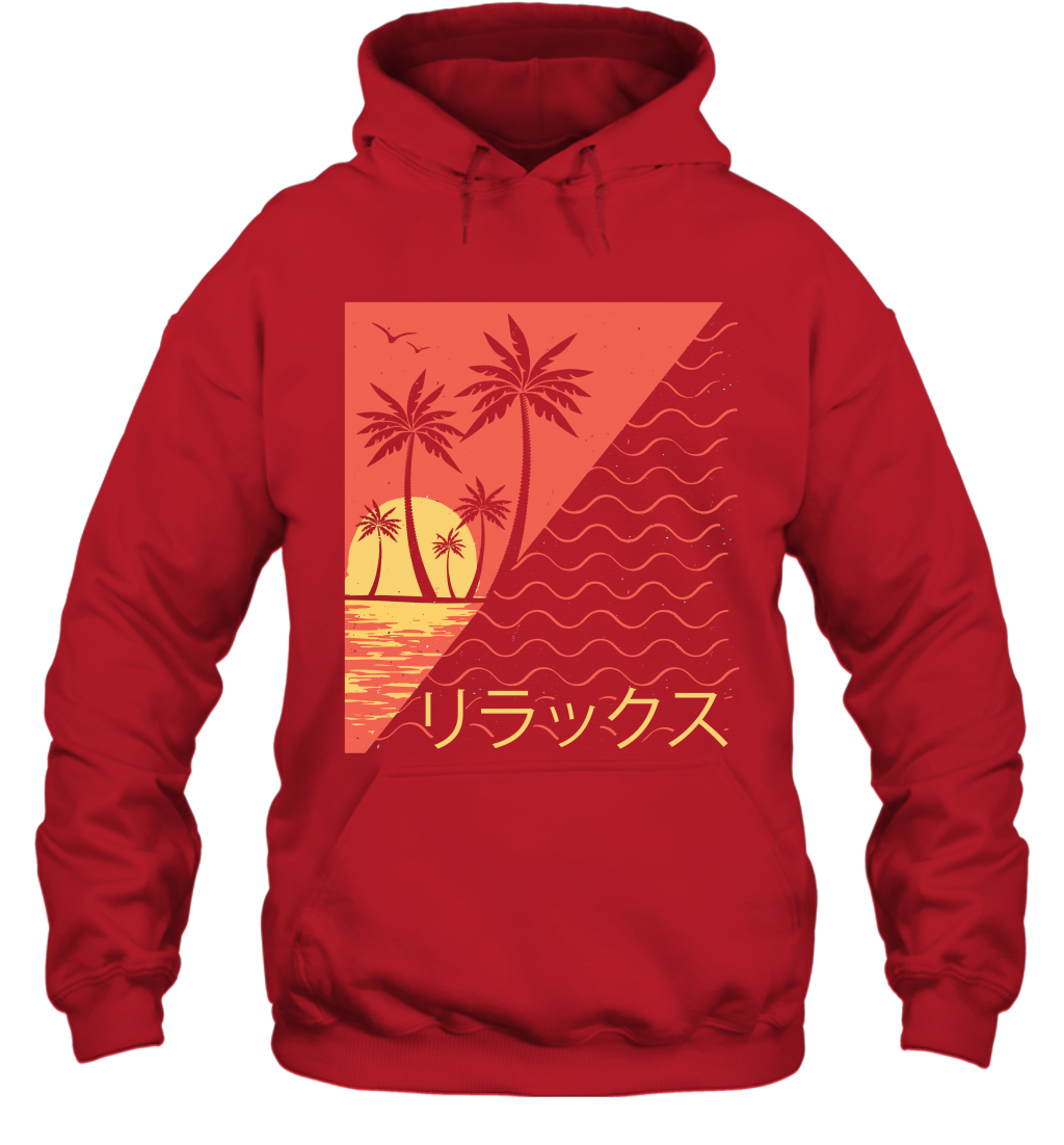 Japan Poster Like Sunset Wave Cool Vibe Shirt Hoodie Hoodie Red