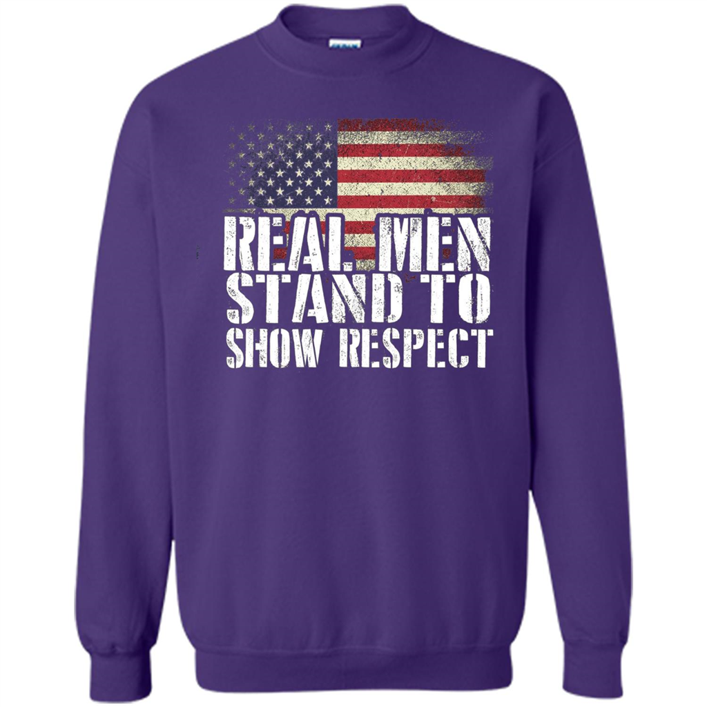 Military T-shirt Real Men Stand To Show Respect Orange