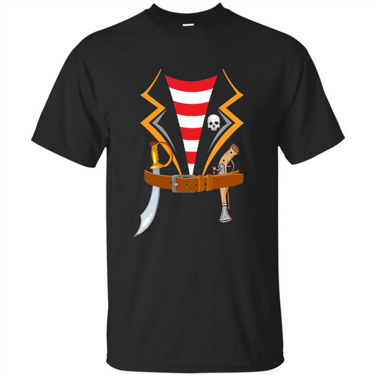 Pirate Costume T-shirt Halloween Gift T-shirt Black