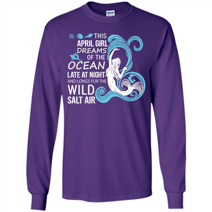 This April Girl Dreams Of The Ocean Late At Night T-shirt Purple