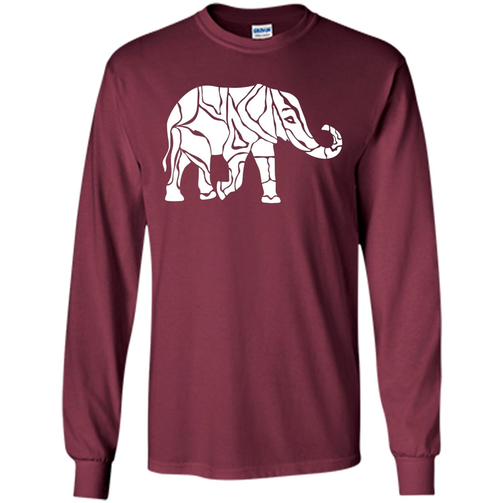 Elephant T-shirt Abstract Elephant Design T-Shirt Maroon