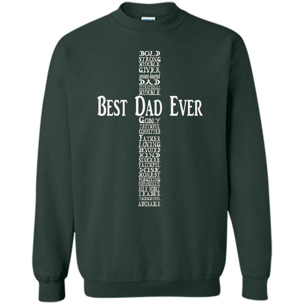 Mens Fathers Day T-shirt Christian Dad Forest Green