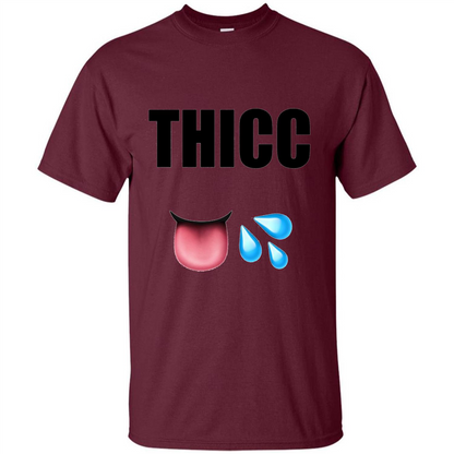 THICC Funny Gym Squat T-shirt Maroon