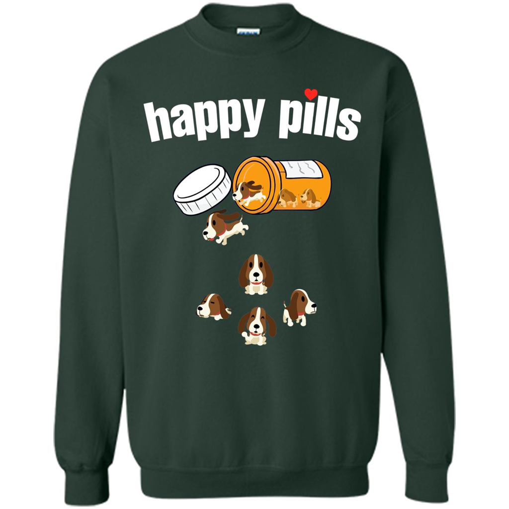 Dog Lover T-shirt Happy Pills T-shirt Forest Green