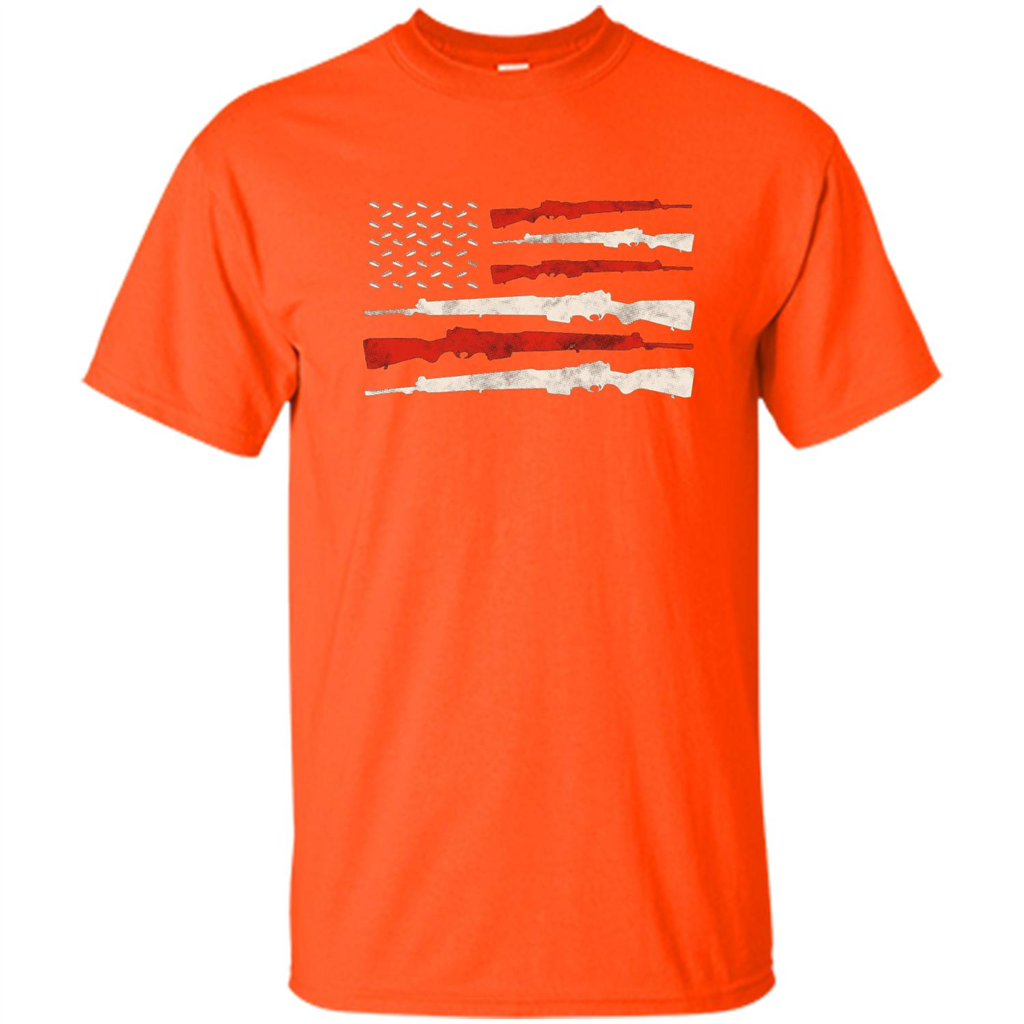 USA Flag Of Guns 2nd Amendment T-shirt Orange