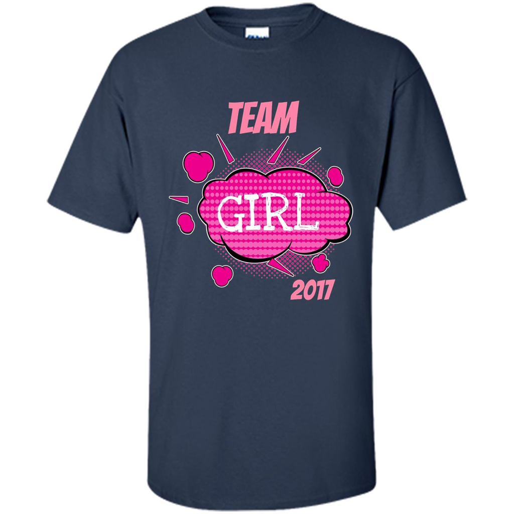 Team Girl Baby Shower Gender Reveal Party Cute Pink T-shirt Navy