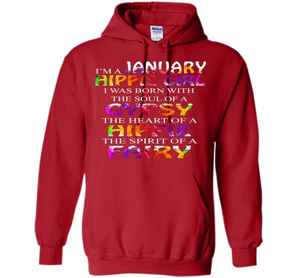 I'm A January Hippie Girl T-shirt Red