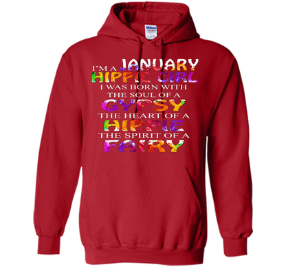 I'm A January Hippie Girl T-shirt Red
