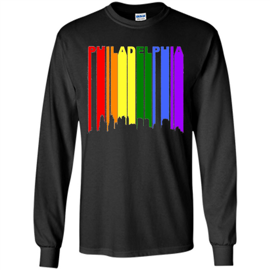 Philadelphia PA Downtown Rainbow LGBT Gay Pride T-shirt Black