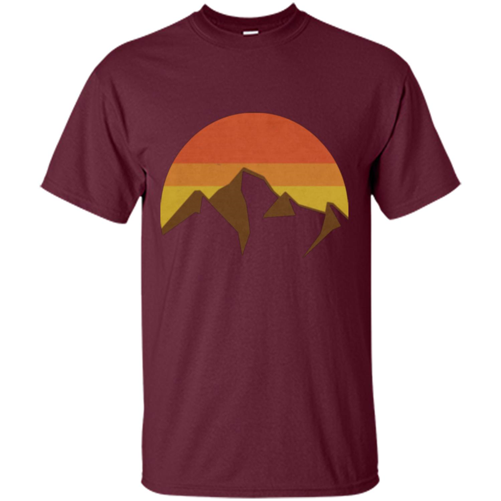 Mountain And Fall Sun T-shirt Maroon