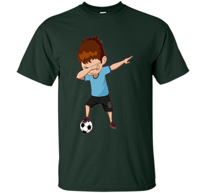Soccer T-shirt Dabbing Boy Forest Green