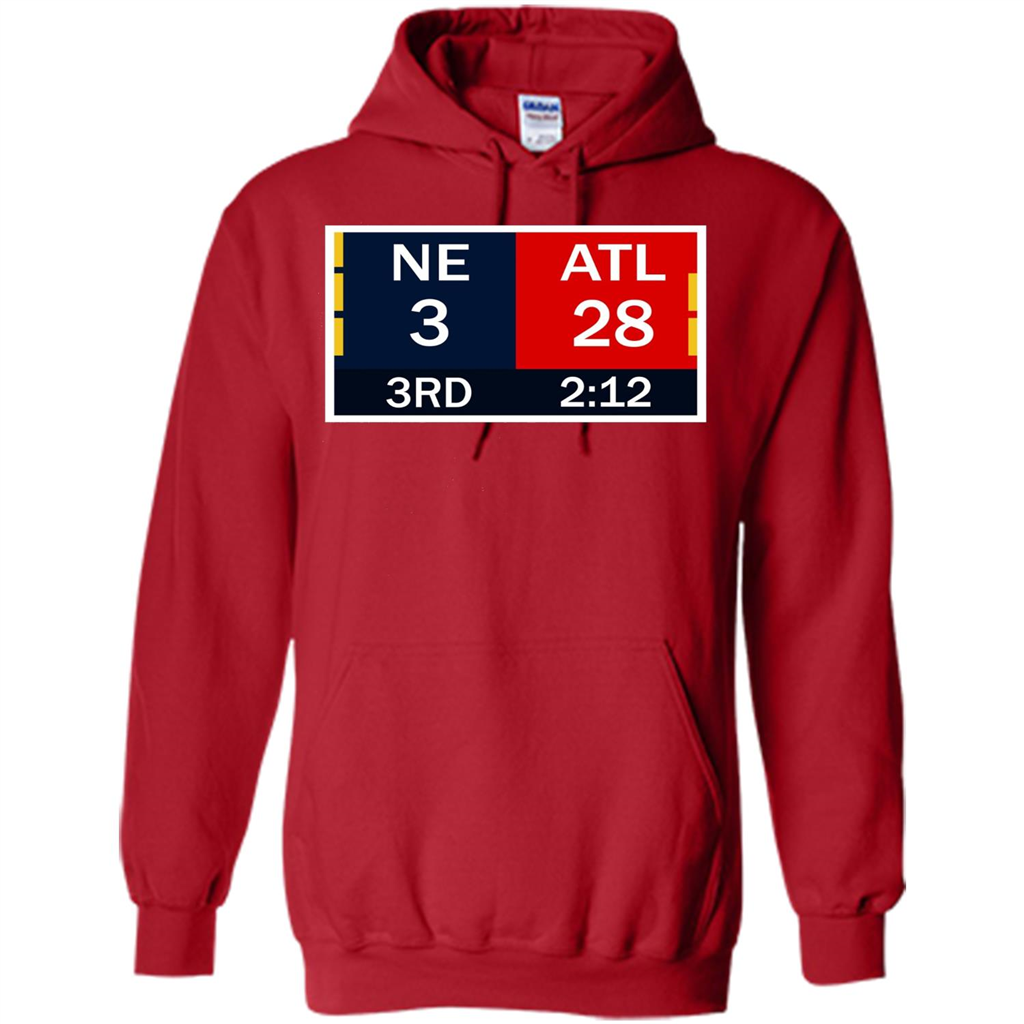 NE 3 ATL 28 Final T-shirt 2 Sides 1 Game Red